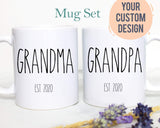 Grandpa and Grandma Rae Dunn Inspired Individual or Mug Set - White Ceramic Mug