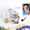 Custom Cat Pet Photo Portrait - White Ceramic Mug