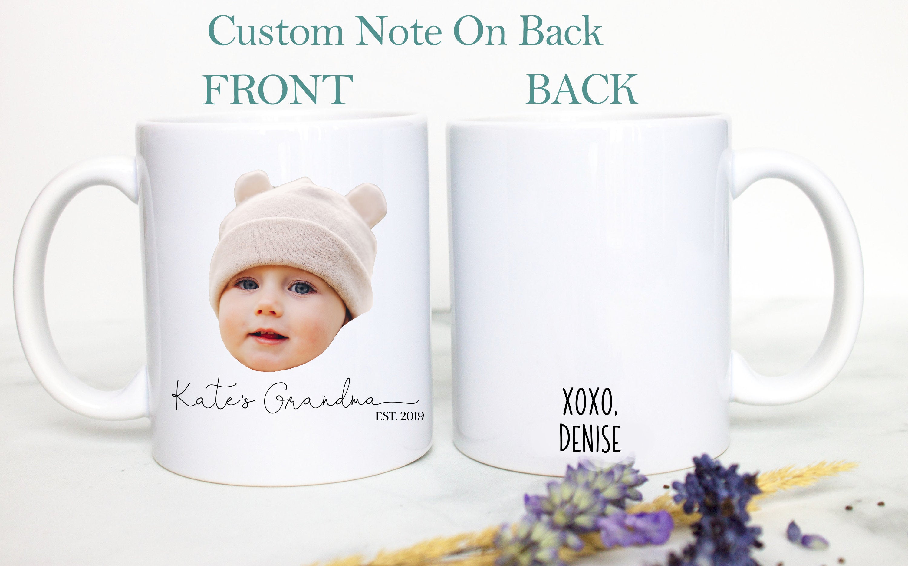 Custom Baby Face Photo Gift For Grandpa Grandma Individual OR Mugset, Personalized Photo Mug, Christmas Gift Grandma, Grandparents Birthday