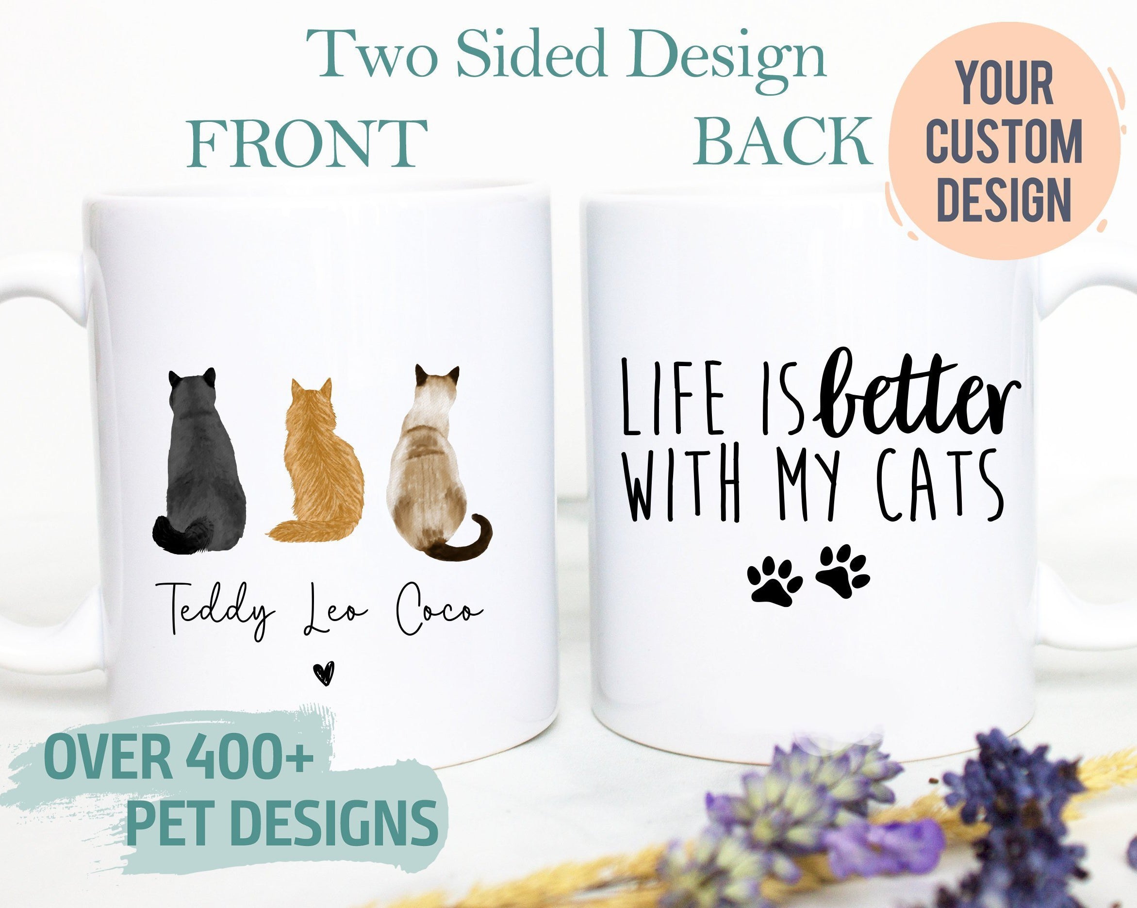 Personalized Cat Mug, Custom Cat Mom Dad, Cat Lovers, Custom Cat Gift, Pet Owner Christmas Gift, Cat Lady Mug, Cat Lover Gift, Pet Loss