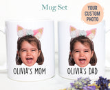 Custom Baby Face Photo Gift For Mom Dad Individual OR Mugset, Personalized Photo Mug, Christmas Gift, Parents Birthday, Anniversary, Couples