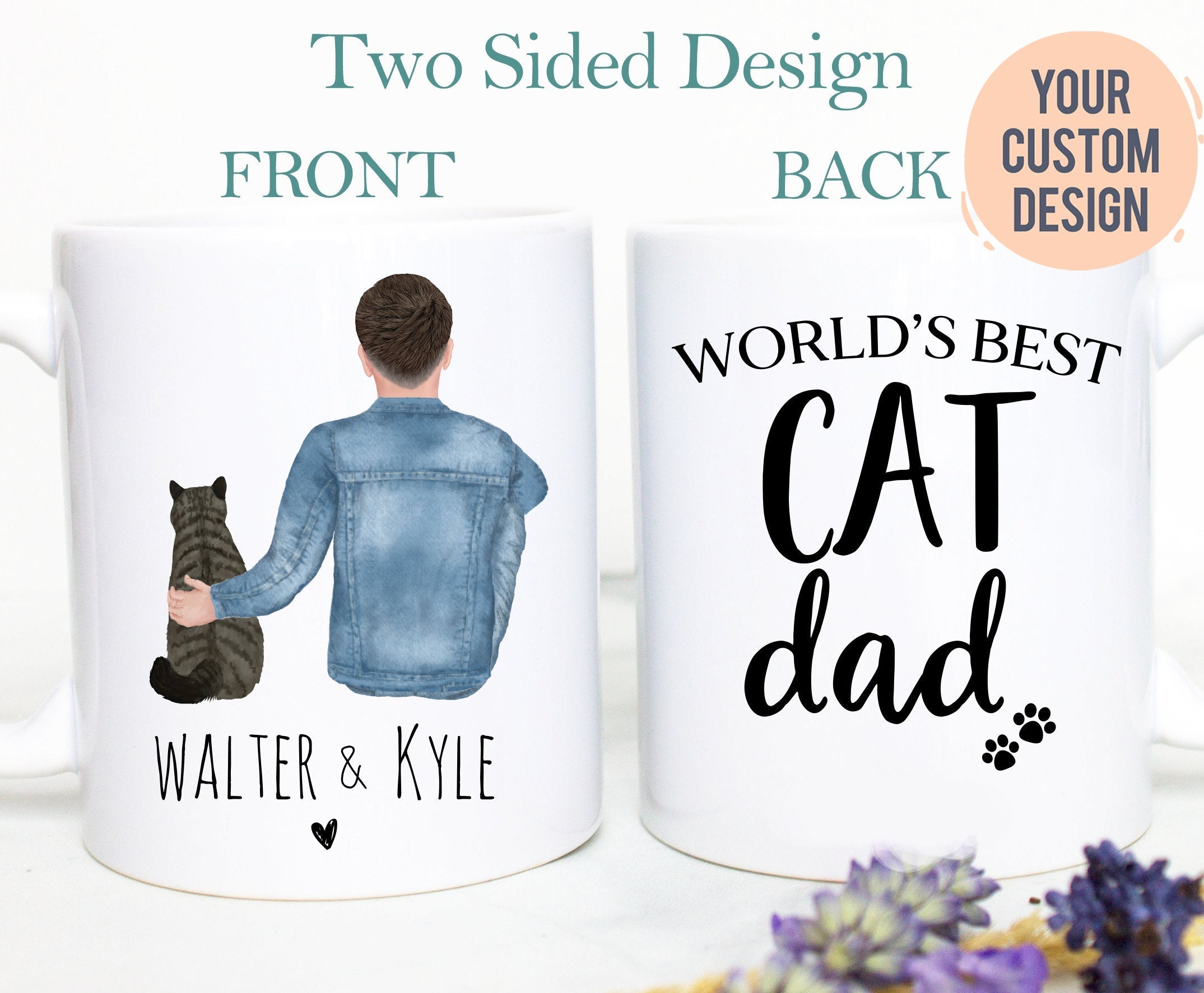 Personalized Cat Mug, Custom Cat Dad, Cat Lovers, Cat Coffee Cup, Custom Cat Gift, Pet Owner Gift, Cat Daddy Mug, Cat Lover Gift, Pet Loss