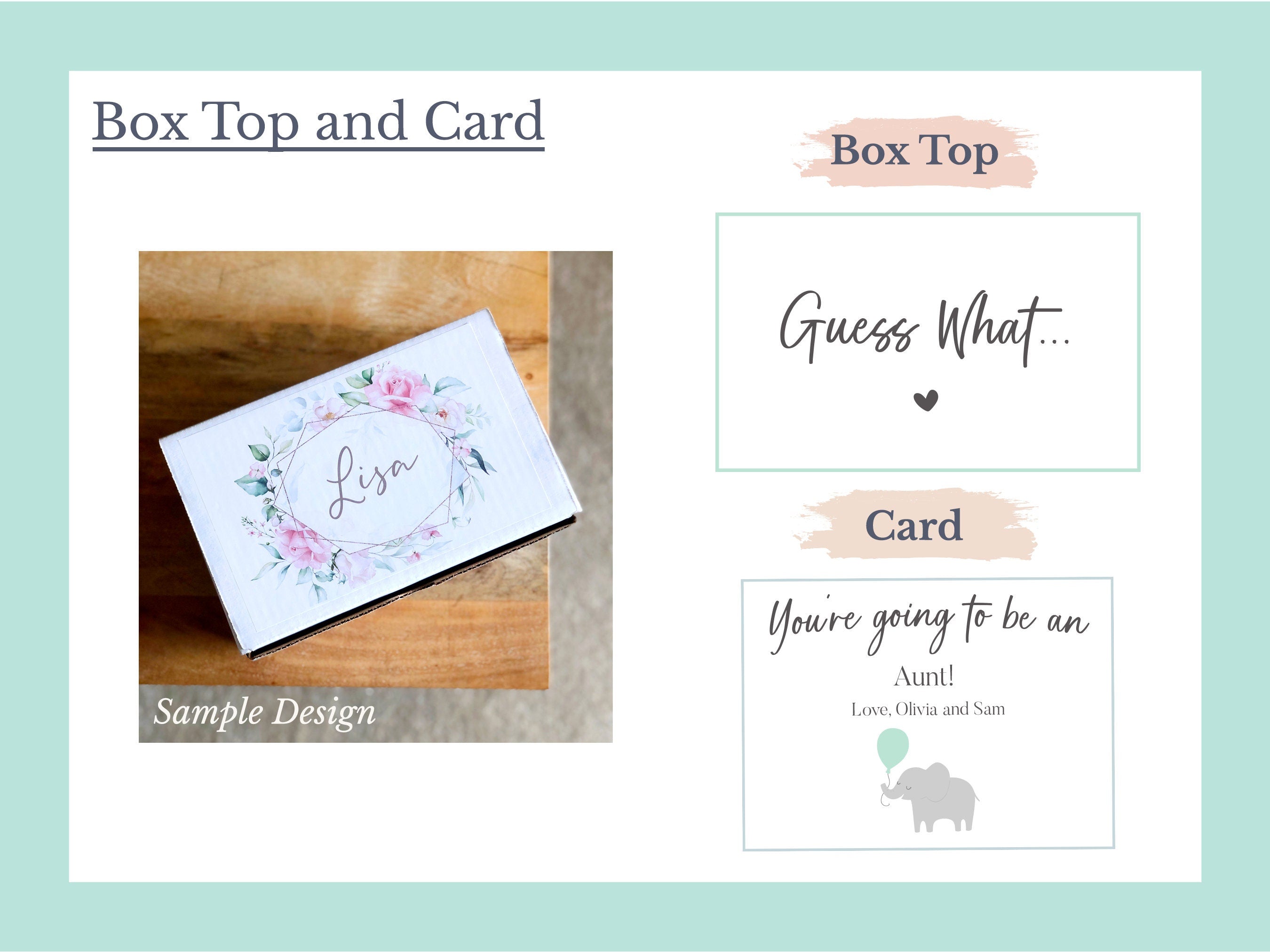 Personalized Aunt Gift Box | Promoted to Aunt, New Aunt Gift, Auntiesaurus, Will You Be My Aunt Pregnancy Announcement Baby Reveal Best Aunt