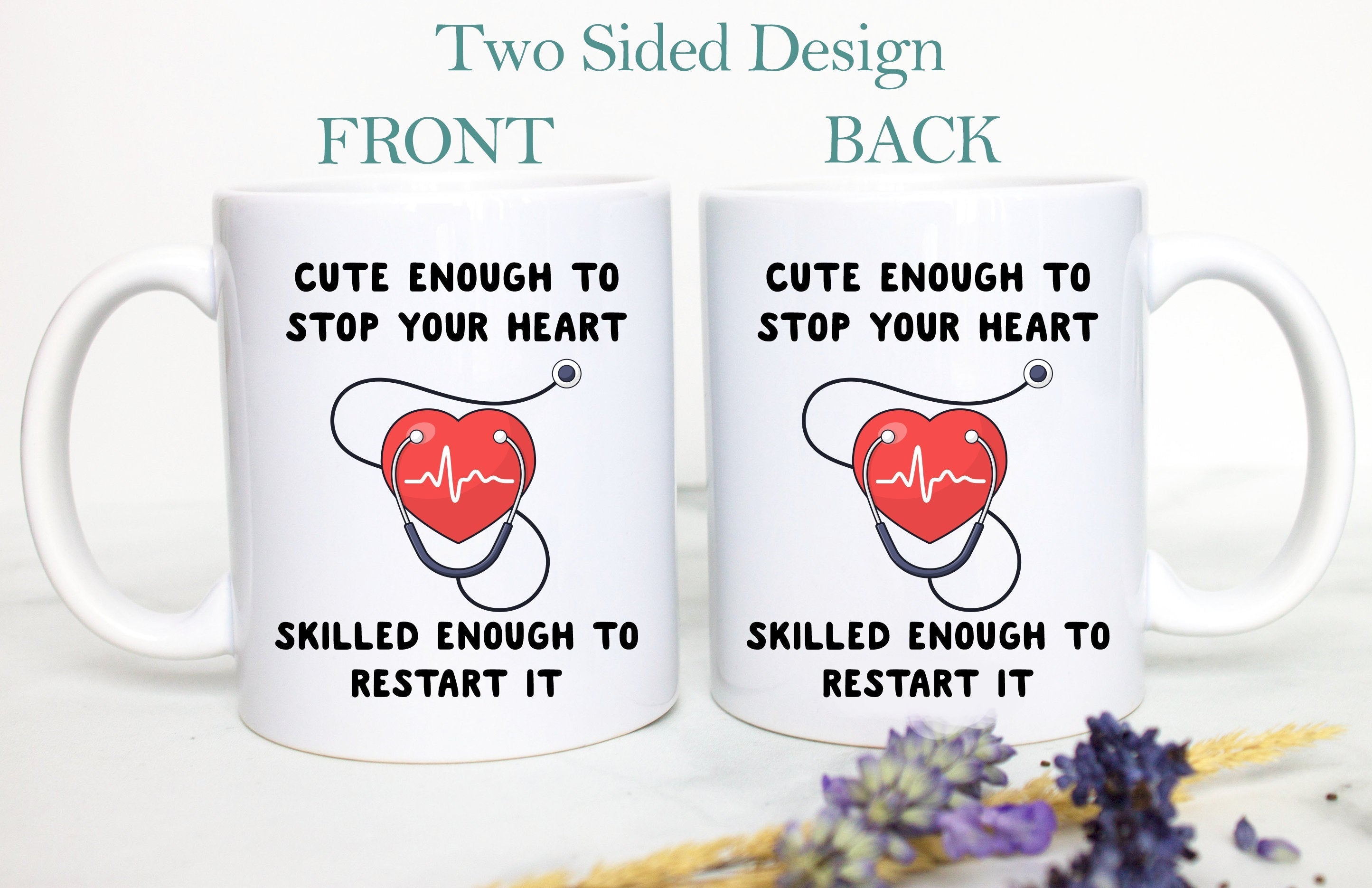 Cute Enough To Stop Your Heart, Custom New Nurse Gift, Male Nurse Gift, Funny Gift for Nursing Graduate, Graduation Gift, Med School Student