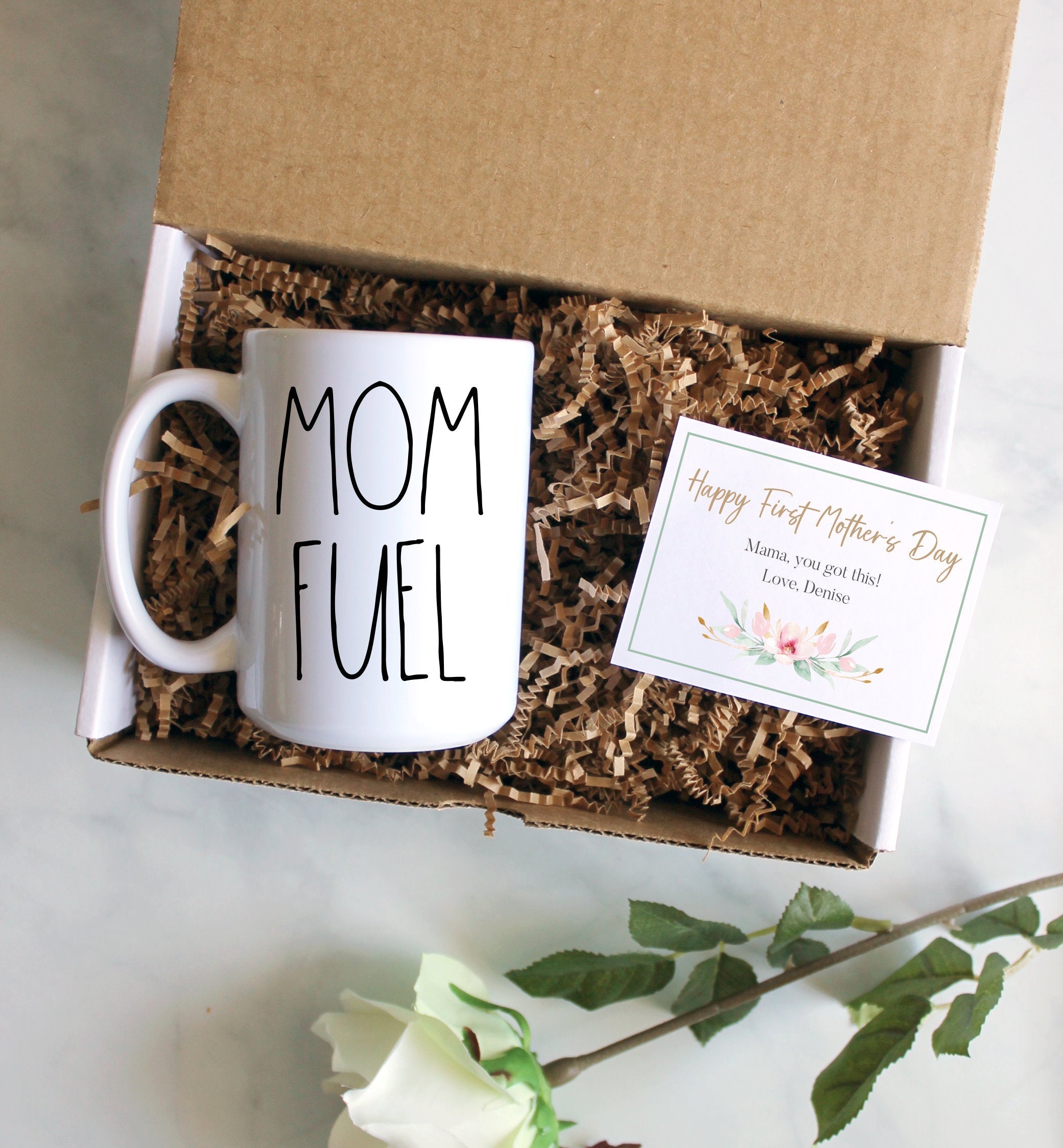 Custom First Mother's Day Gift Box | Baby Shower Gift, New Mom Gift,MOM FUEL, First Time Mom Mug, Happy First Mother's Day Gift, New Mom Mug