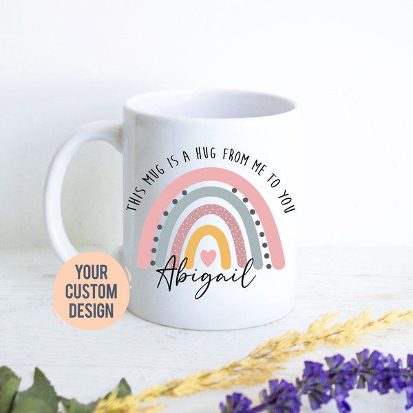 Personalized Hug Mug, Hug in a Mug, Thinking of You Gift, Healing Gift, Gift, Cheer Up Gift, Positive Vibes, Good Vibes, Encouragement Gift