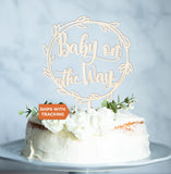 Baby on the Way Cake Topper | New Baby Cake Topper, Wood Acrylic Topper, Baby Shower Decoration,Gender Reveal Topper,Baby Reveal Coming Soon
