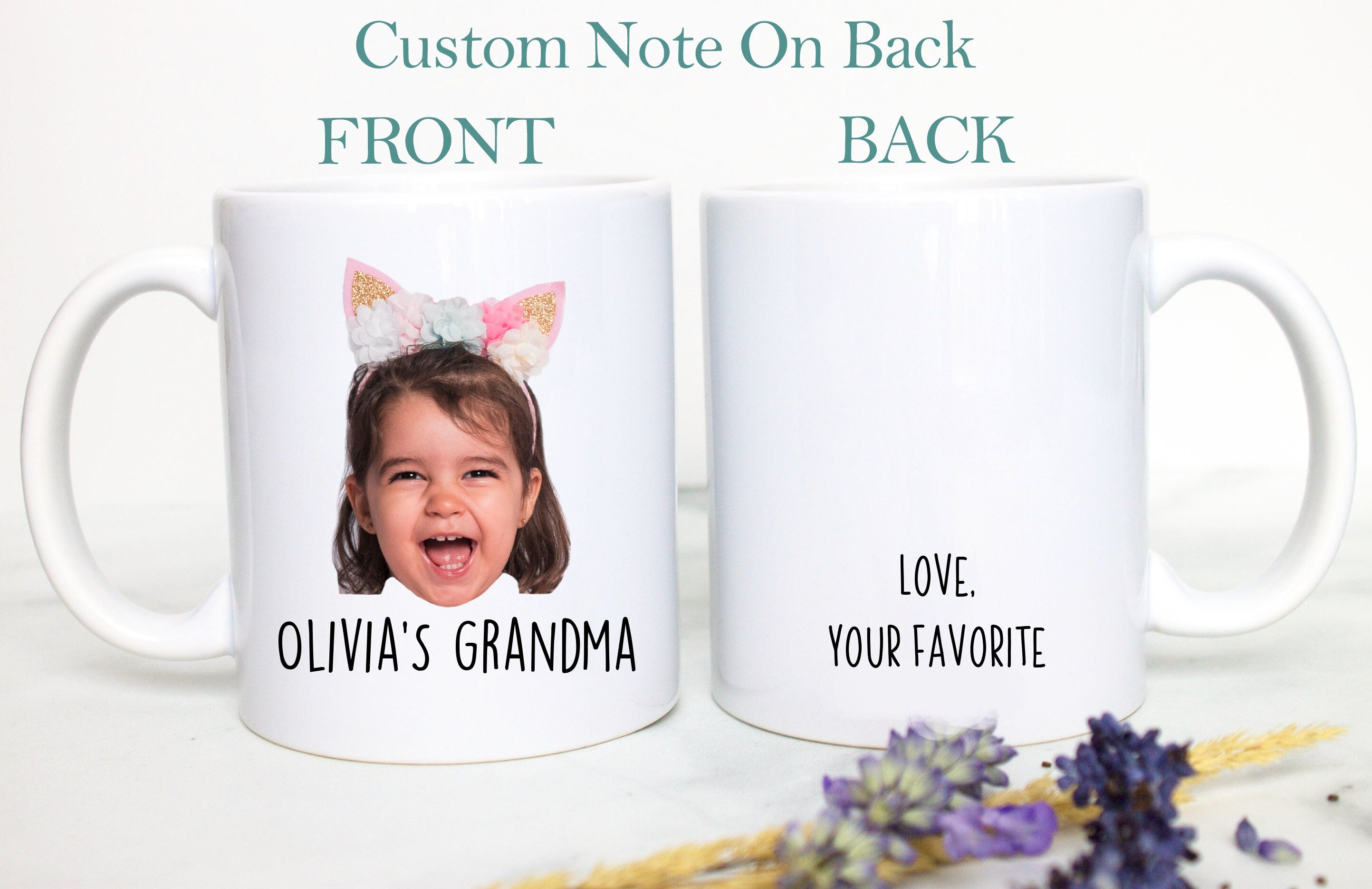 Custom Baby Face Photo Gift For Grandpa Grandma Individual OR Mugset