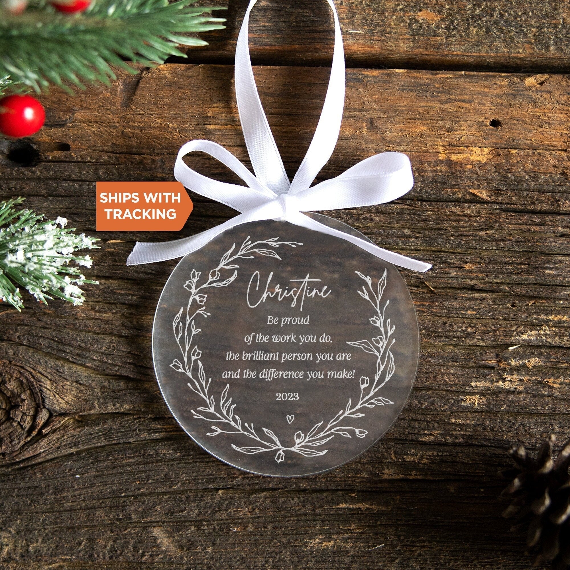 Thank You Ornament | Thank You Teacher Appreciation Gift, Thank You Mentor, Be Proud Of the Work You Do, Teacher Ornament, Graduation Gift