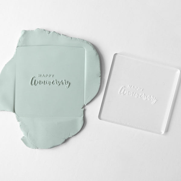 Happy Anniversary Fondant Embosser Stamp and Cutter | Anniversary Cookie Stamp, Anniversary Embosser, Debosser Fondant Stamp, Anniversary