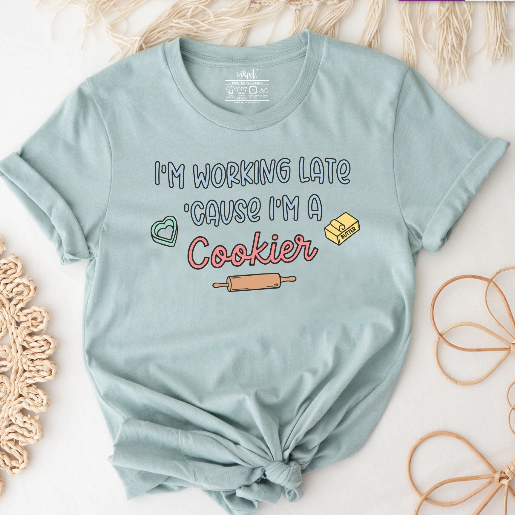 I'm Working Late Because I'm A Cookier T-Shirt | Baking Shirt, Baker Gift, Baker T-Shirt, Funny Baking Shirt, Cookie Lover Shirt, Baking Mom