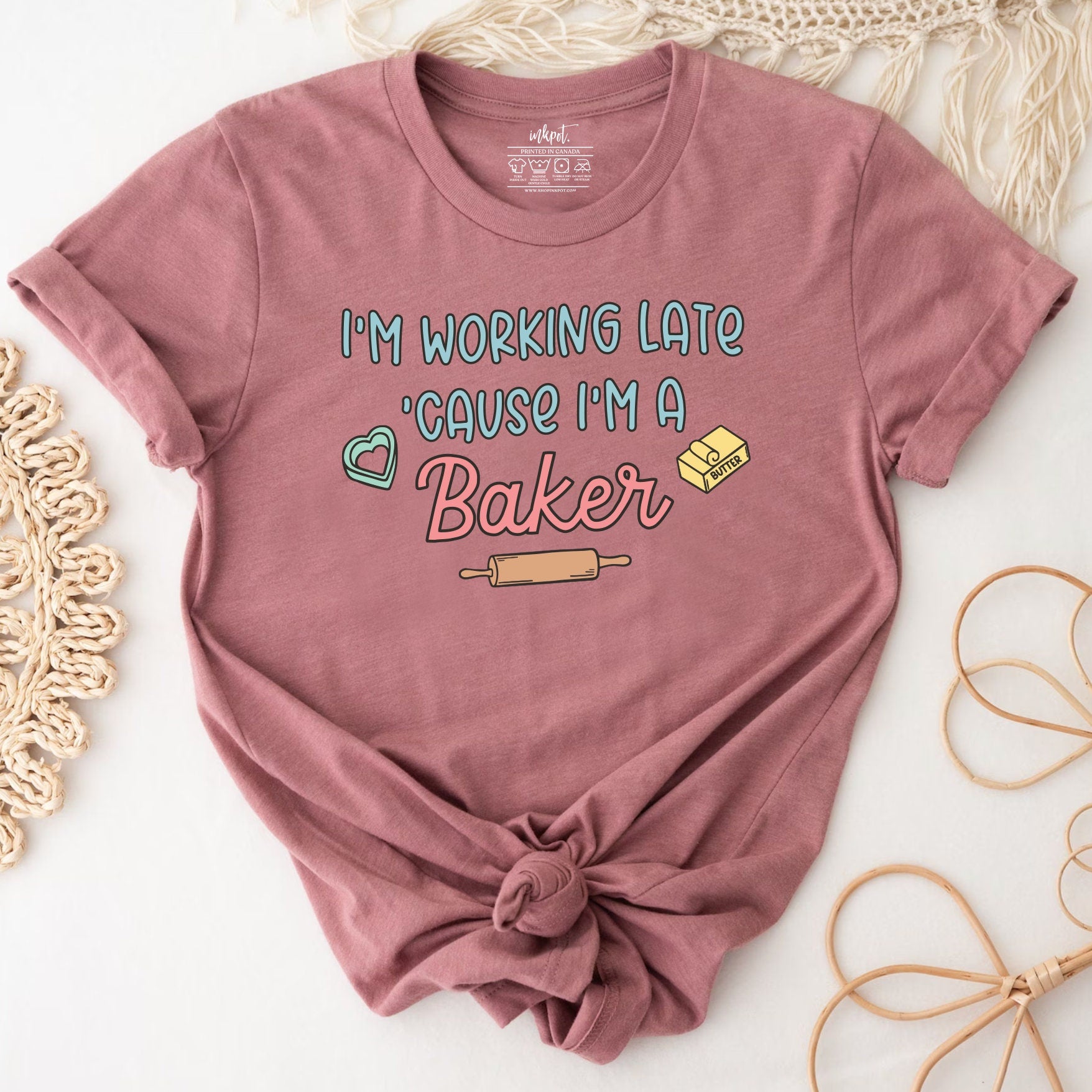 I'm Working Late Because I'm A Baker T-Shirt | Baking Shirt, Baker Gift, Baker T-Shirt, Funny Baking Shirt, Cookie Lover Shirt, Baking Mom