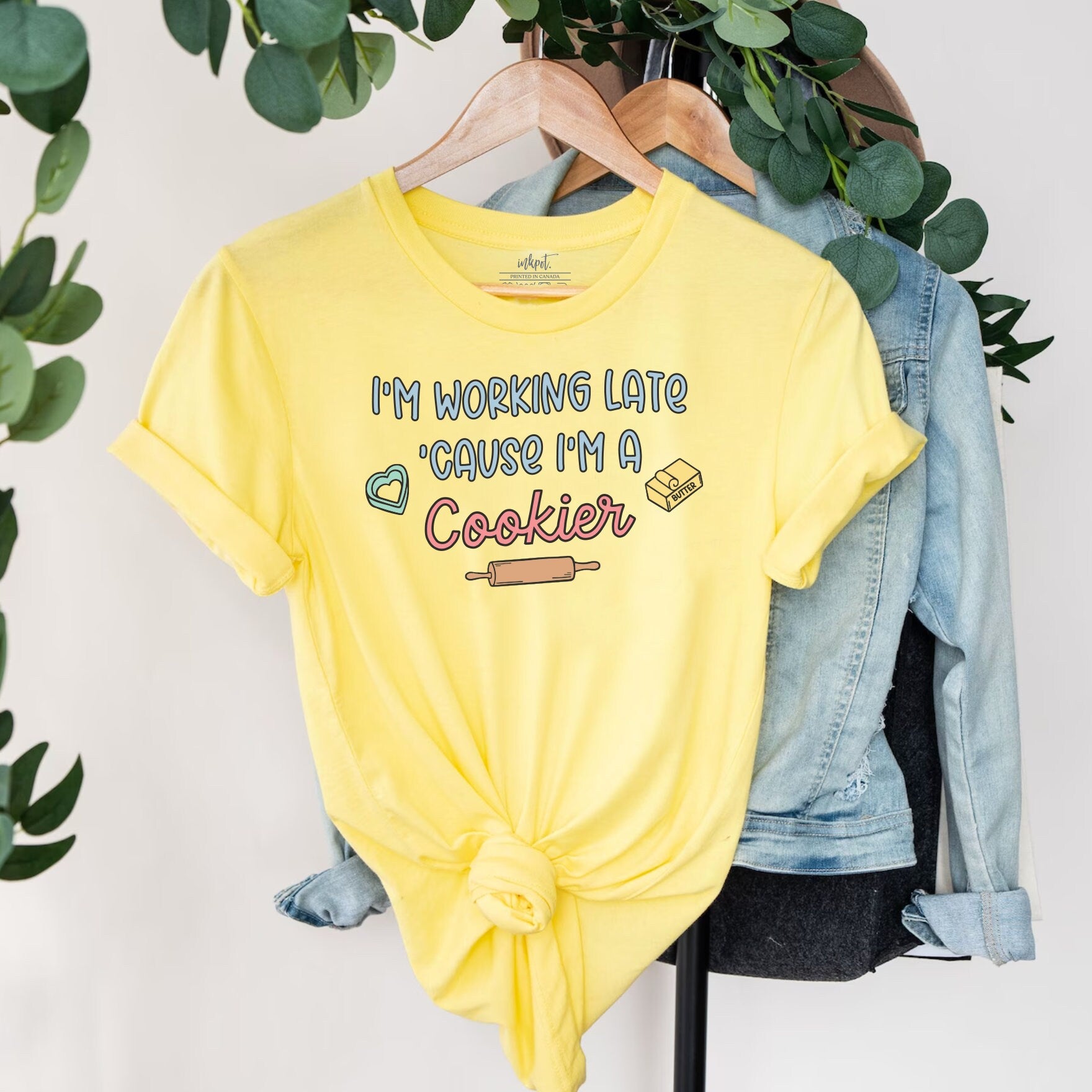 I'm Working Late Because I'm A Cookier T-Shirt | Baking Shirt, Baker Gift, Baker T-Shirt, Funny Baking Shirt, Cookie Lover Shirt, Baking Mom