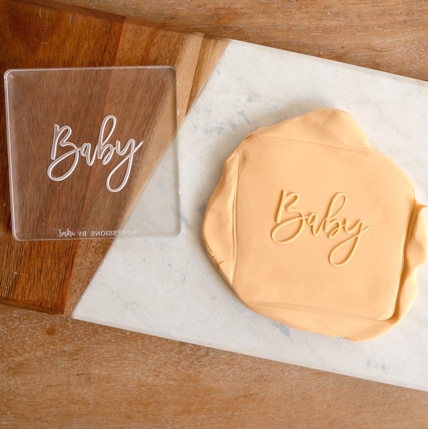 Baby Acrylic Fondant Embosser With Cutter | Baby Shower Cookie Stamp, Baby Shower Fondant Embosser, Baby Shower Cookie Cutter, Oh Baby