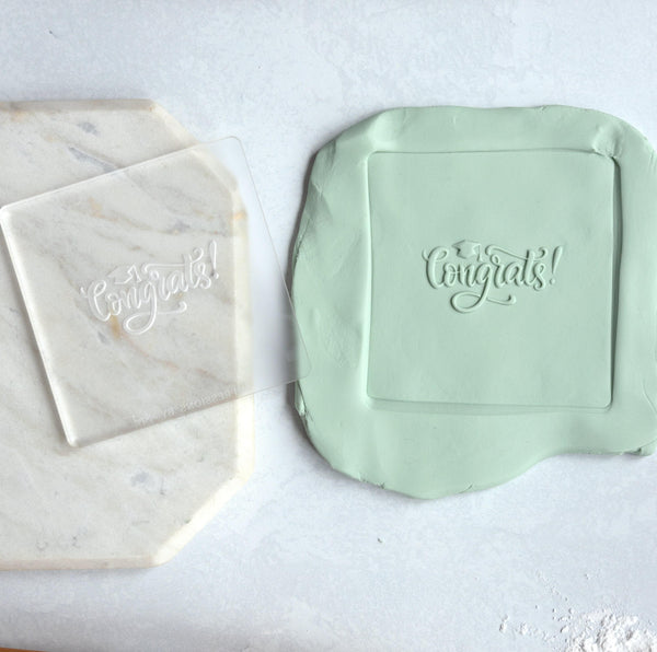 Congratulations Fondant Embosser Stamp