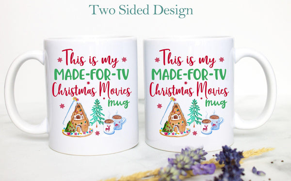This is My Made-For-TV Christmas Movie Watching Mug Blue - White Ceramic Mug