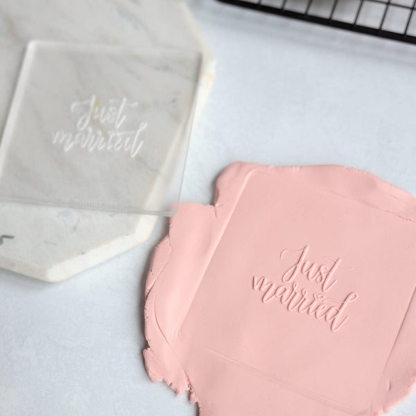 Just Married Wedding Fondant Embosser Stamp and Cutter |