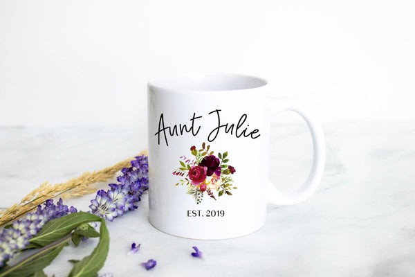 Personalized Aunt Name - White Ceramic Mug