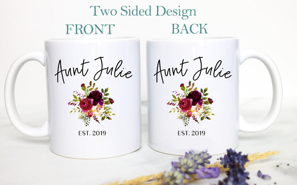 Personalized Aunt Name - White Ceramic Mug