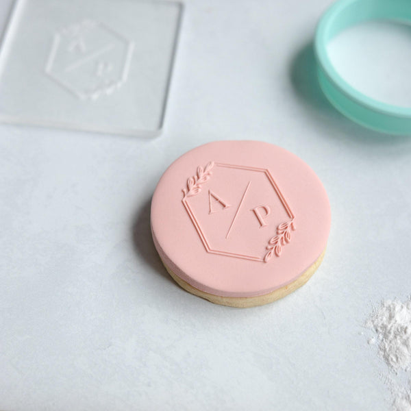 Custom Initials Fondant Embosser Stamp and Cutter
