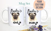 Personalized Pug Mom and Dad Individual or Mug Set - White Ceramic Custom Mug