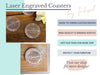 Laser Engraved Personalized Coaster - Custom Text