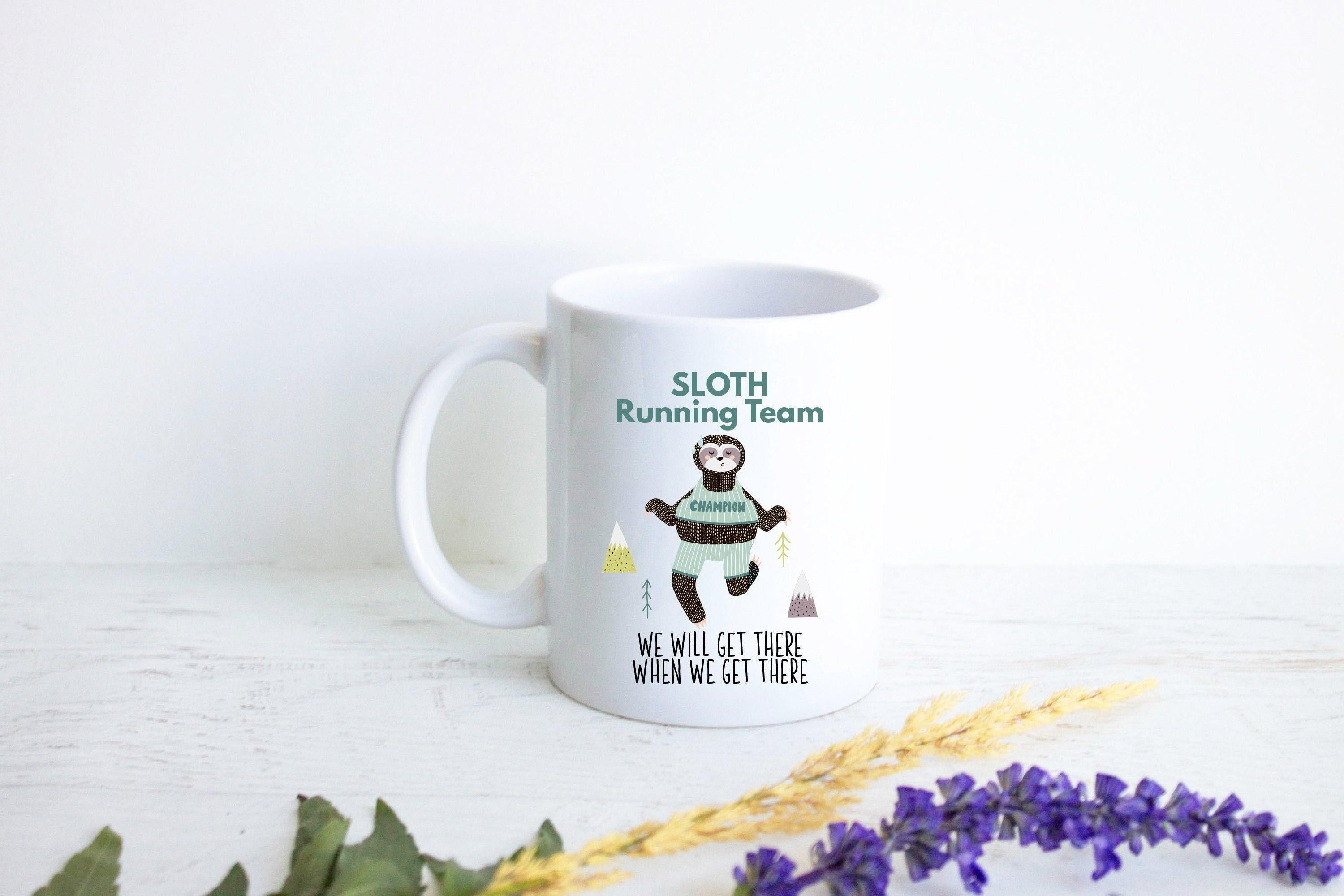 Sloth Running Team Mug - White Ceramic Mug