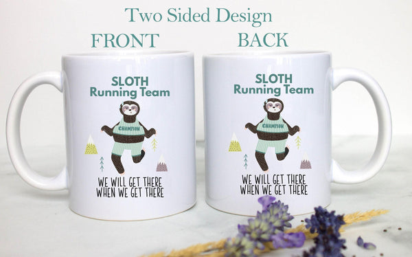 Sloth Running Team Mug - White Ceramic Mug