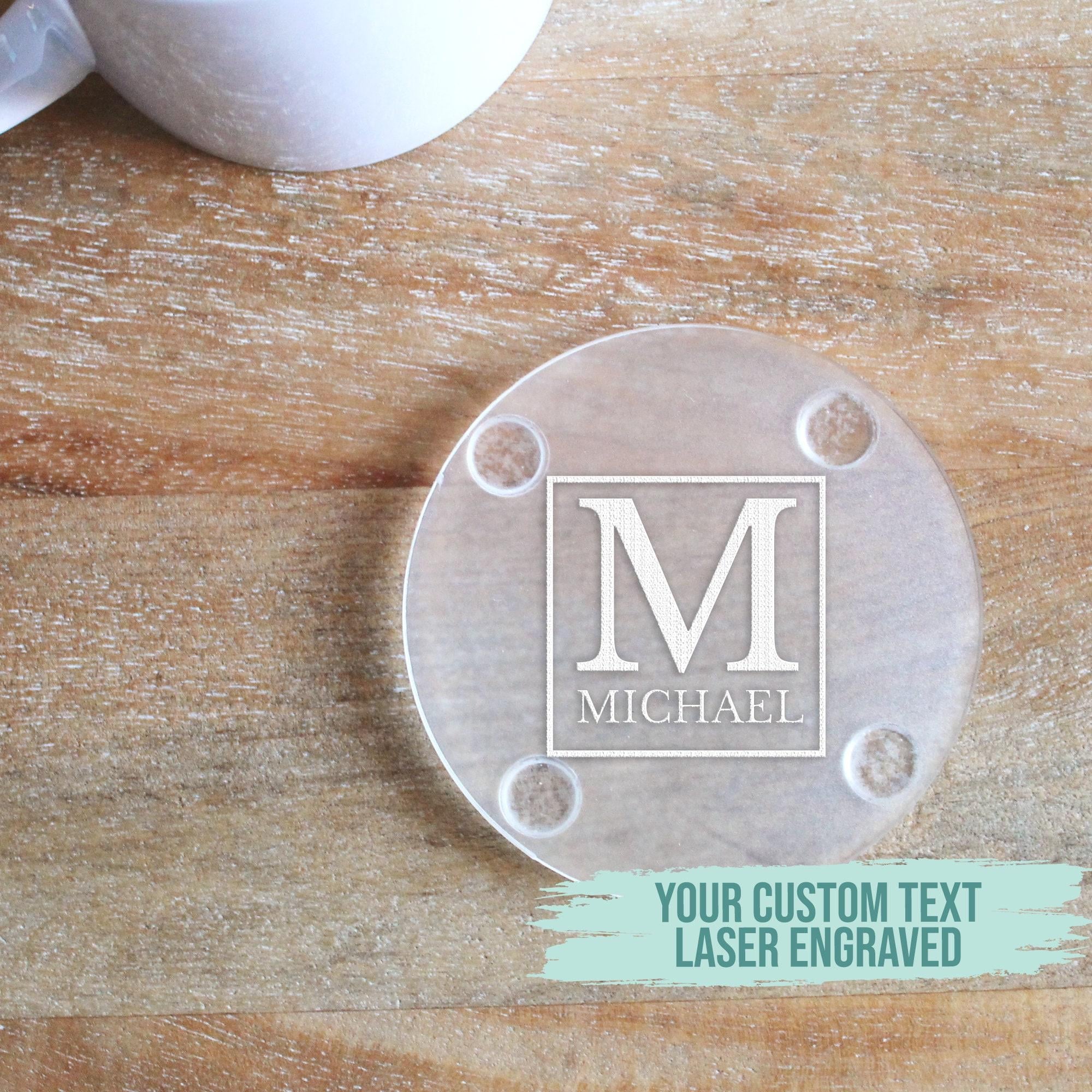 Laser Engraved Personalized Coaster - Custom Name