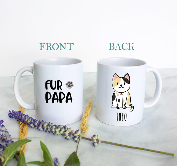 Personalized Cat Dad Mug - White Ceramic Custom Mug