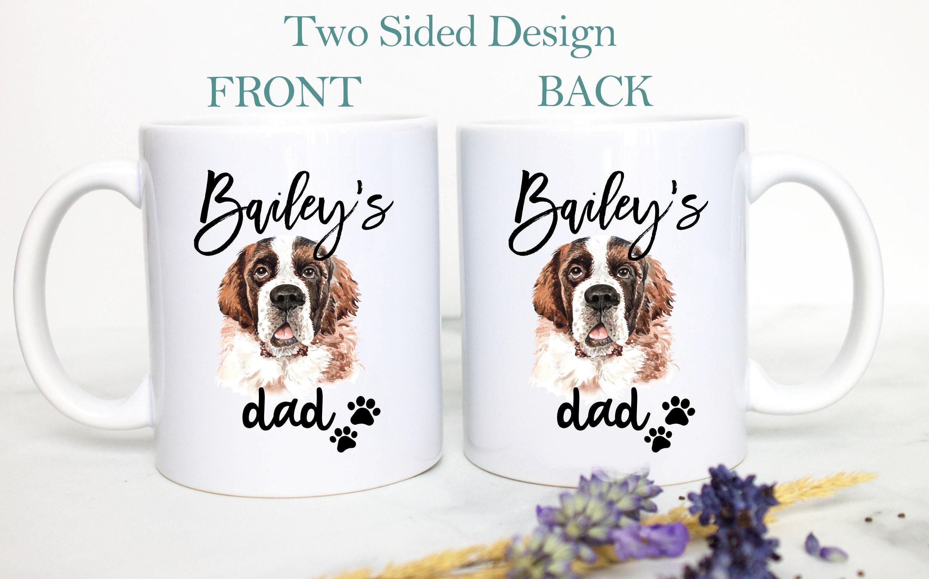 Personalized St. Bernard Dog Individual or Mug Set - White Ceramic Custom Mug