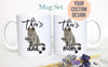 Personalized Grey British Shorthair Cat Mom and Dad Individual or Mug Set - White Ceramic Custom Mug