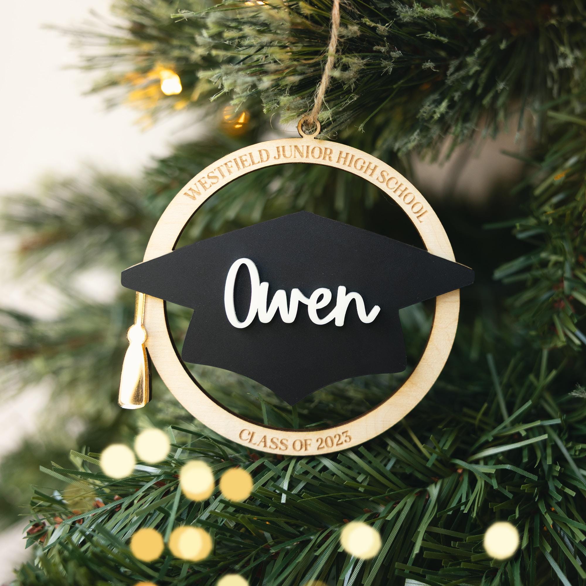 Personalized Graduation Ornament, Custom Grad Cap Ornament with School Name and Year, Graduation Gift, Class of 2025 Keepsake, Grad Gift