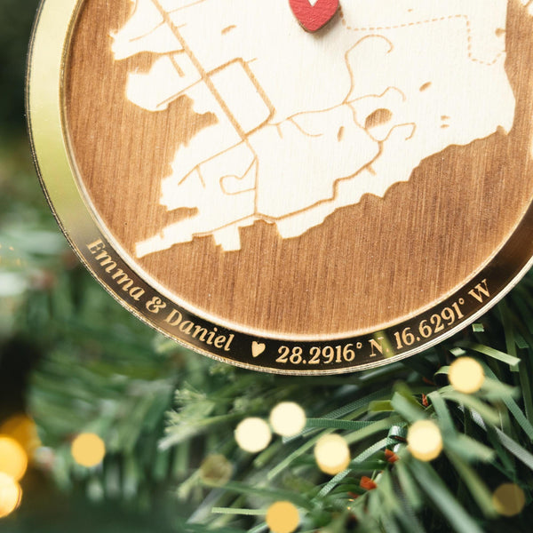 Where We Met Map Ornament 2025 – Personalized Map Christmas Ornament, Where It All Began, Couples Holiday Gift, Engagement Keepsake
