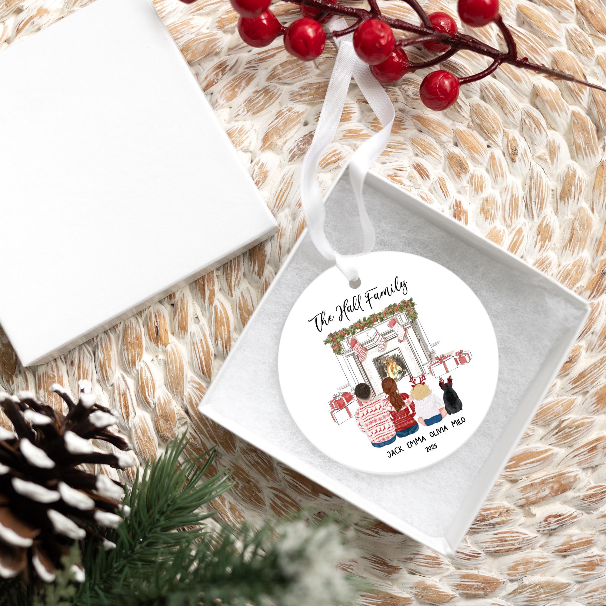 Personalized Family Christmas Ornament 2025 – Custom Family Name Ornament, Ceramic Holiday Keepsake, Family Christmas Gift