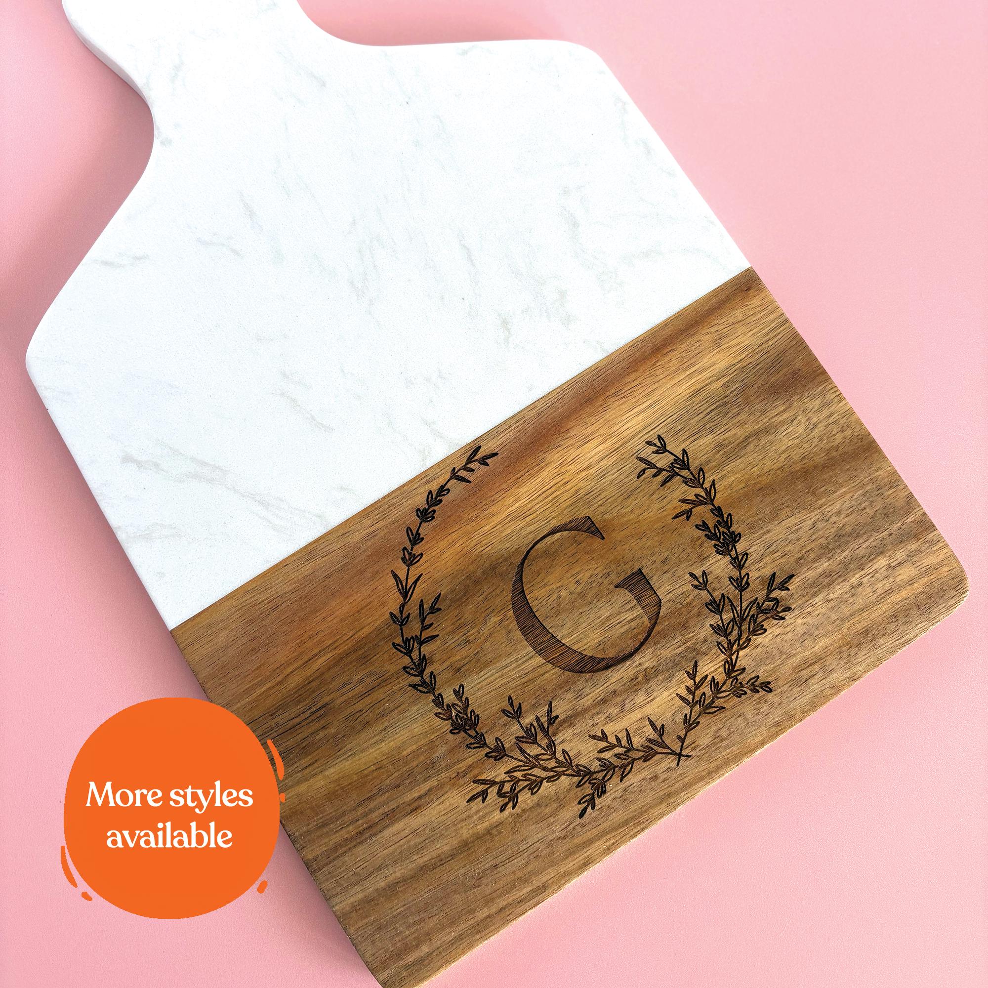 First Home Gift Personalized Charcuterie Board, Realtor Closing Gift, Custom Housewarming Cutting Board, Marble Wood Engraved Board