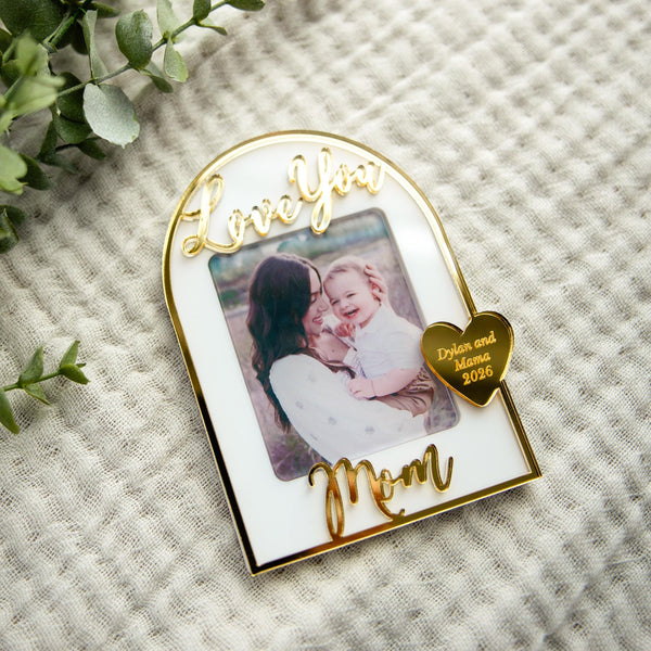 Personalized Photo Magnet for Mom, Mother's Day Gift, Custom Picture Magnet, Fridge Photo Gift, Family Keepsake for Mom