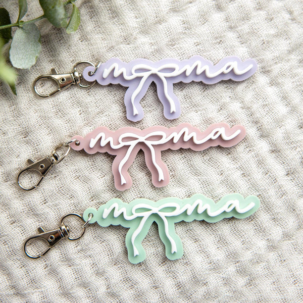 Mama Keychain, Mom Gift, Mother's Day Gift, Bow Keychain, Cute Mama Keychain, Gift for Mom, Acrylic Keychain