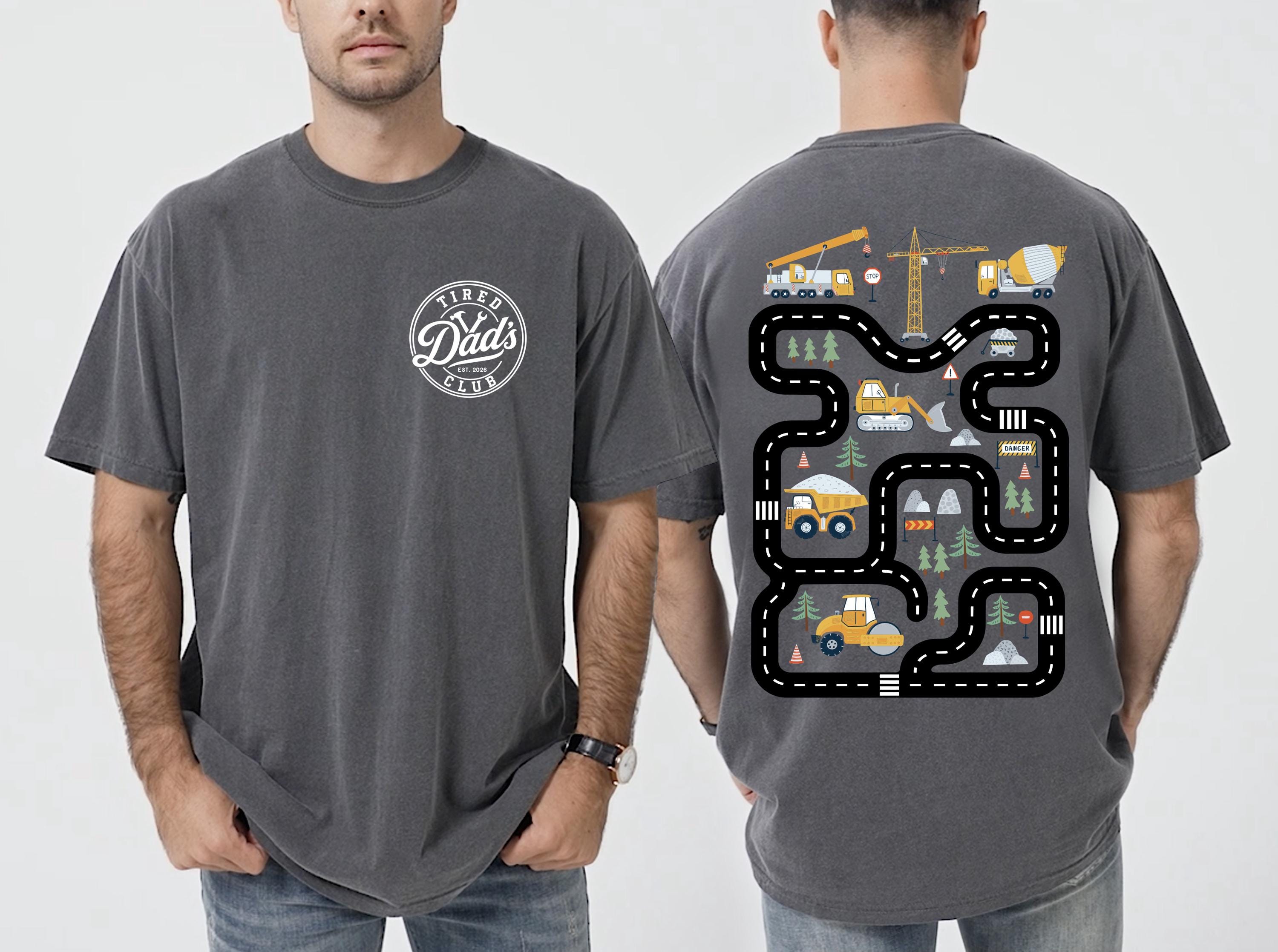 Comfort Colors® Tired Dads Club Shirt, Dad Shirt, Construction Truck Dad Tee, Funny Dad Gift, Car Track Shirt, Fathers Day Gift