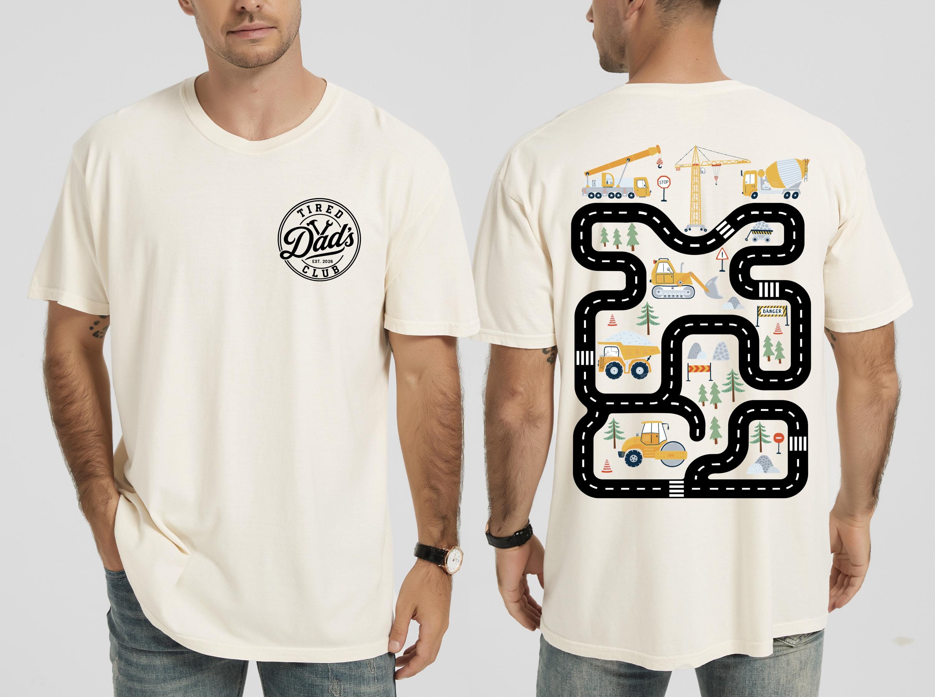 Comfort Colors® Tired Dads Club Shirt, Dad Shirt, Construction Truck Dad Tee, Funny Dad Gift, Car Track Shirt, Fathers Day Gift