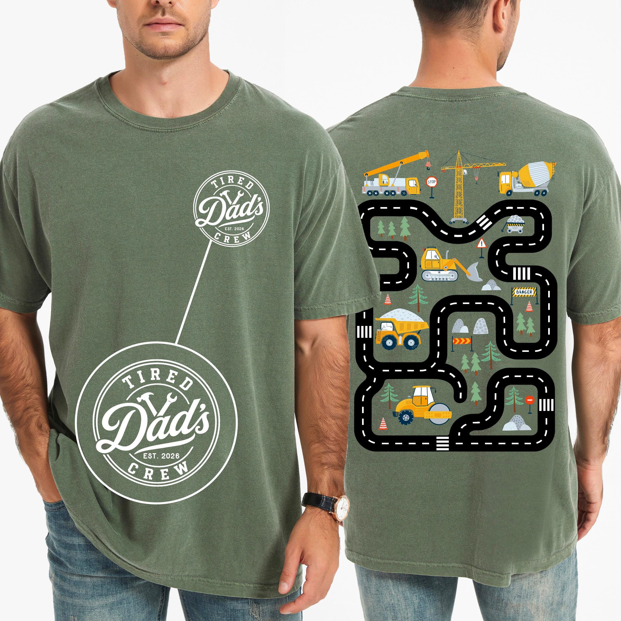 Comfort Colors® Tired Dads Club Shirt, Dad Shirt, Construction Truck Dad Tee, Funny Dad Gift, Car Track Shirt, Fathers Day Gift