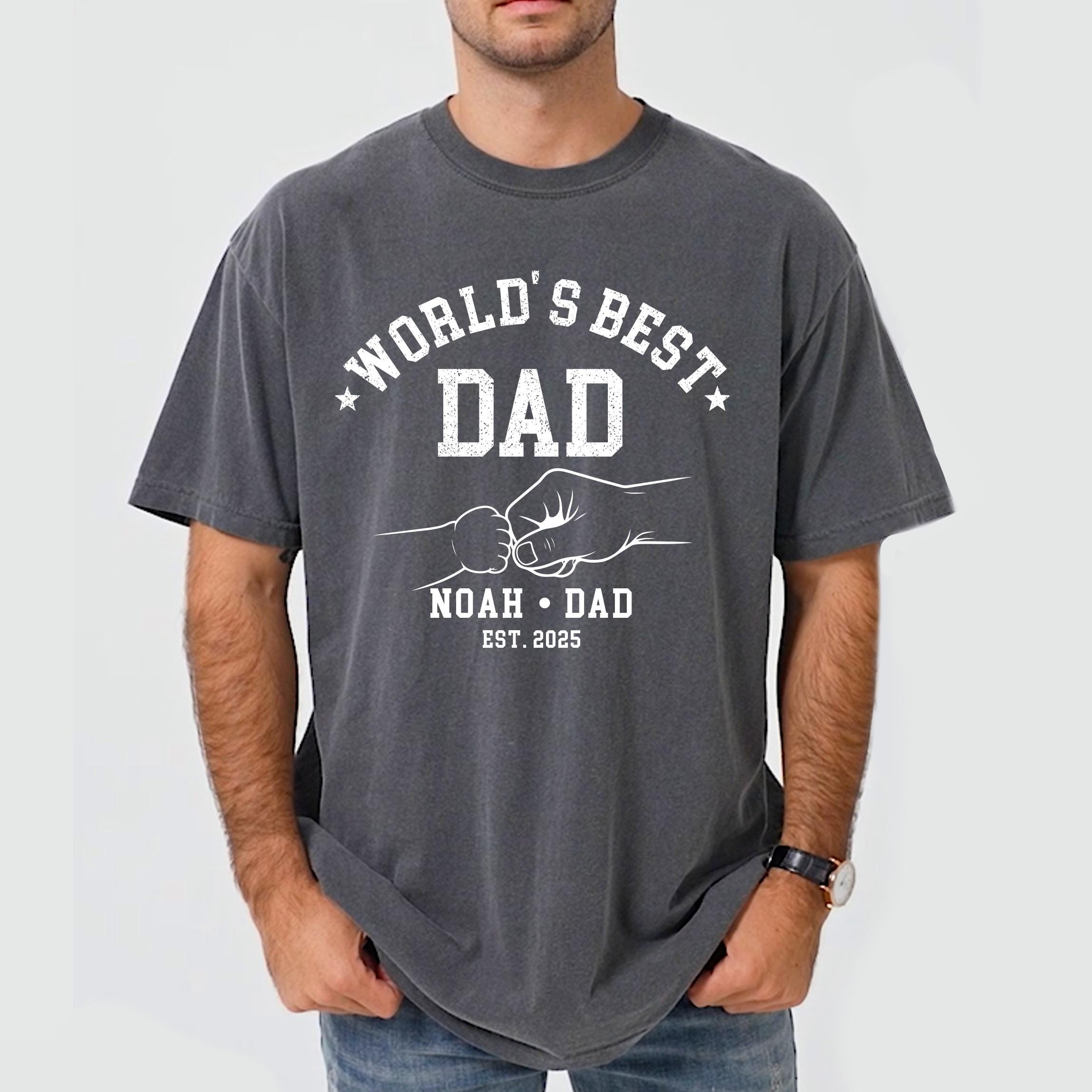 World’s Best Dad Shirt, Personalized Dad Shirt, Custom Father Child Fist Bump Tee, Dad Gift From Kids, Fathers Day Shirt