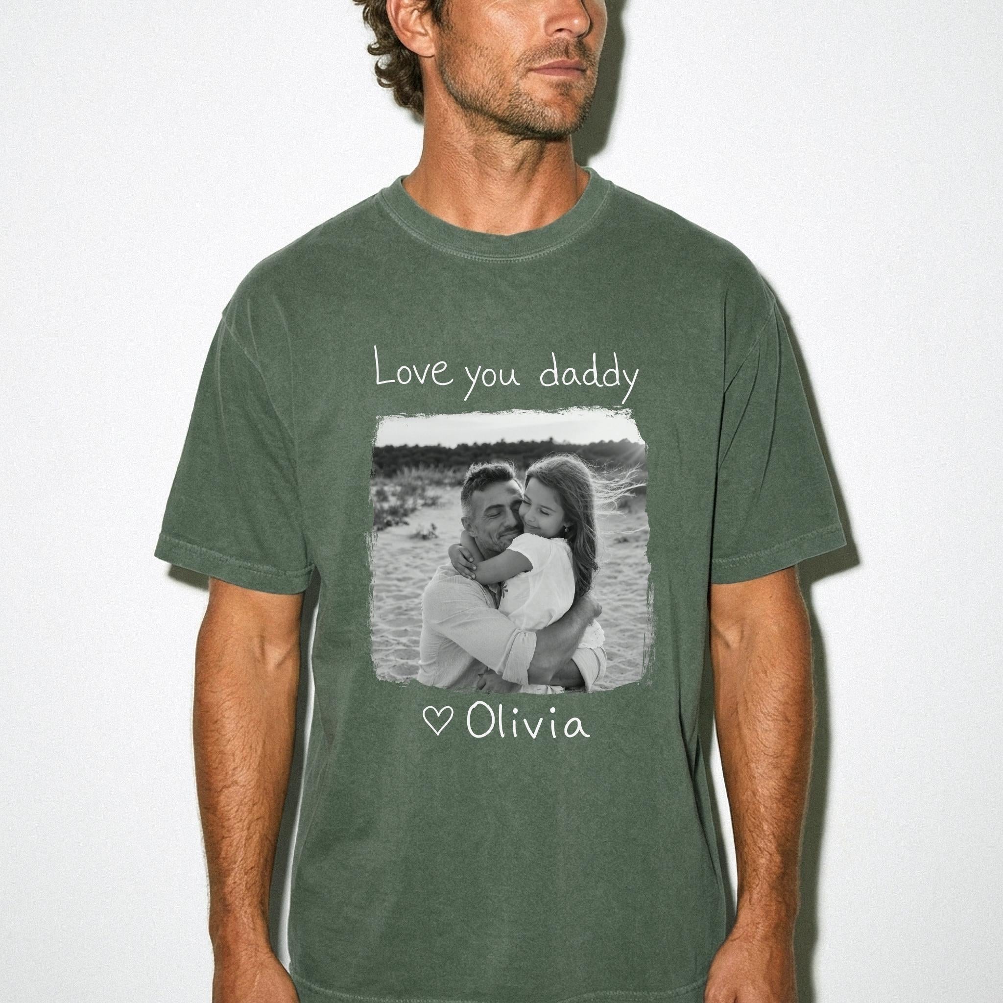 Kids Handwriting Dad Photo Shirt, Custom Picture Shirt For Dad, Personalized Fathers Day Gift From Kids