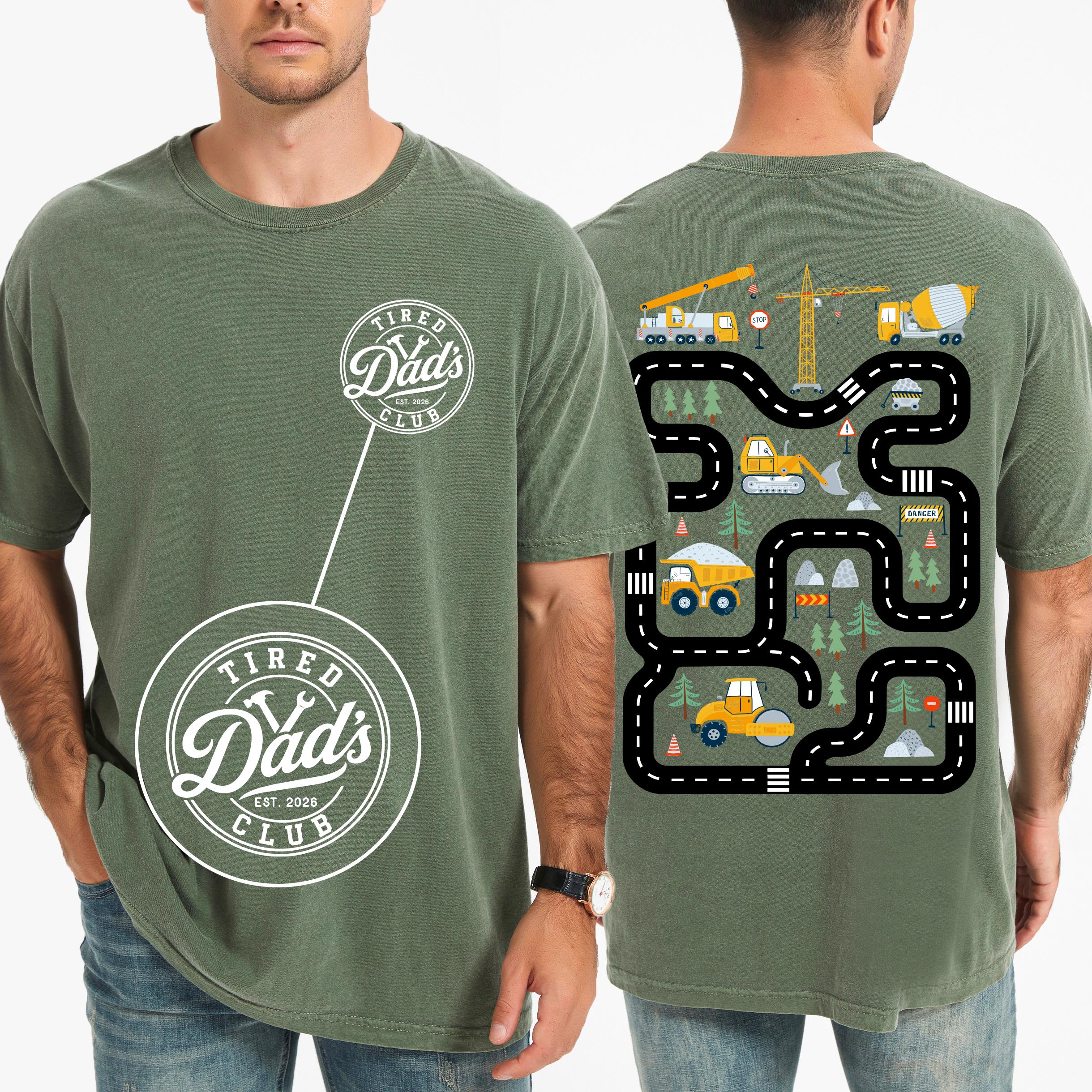 Comfort Colors® Tired Dads Club Shirt, Dad Shirt, Construction Truck Dad Tee, Funny Dad Gift, Car Track Shirt, Fathers Day Gift
