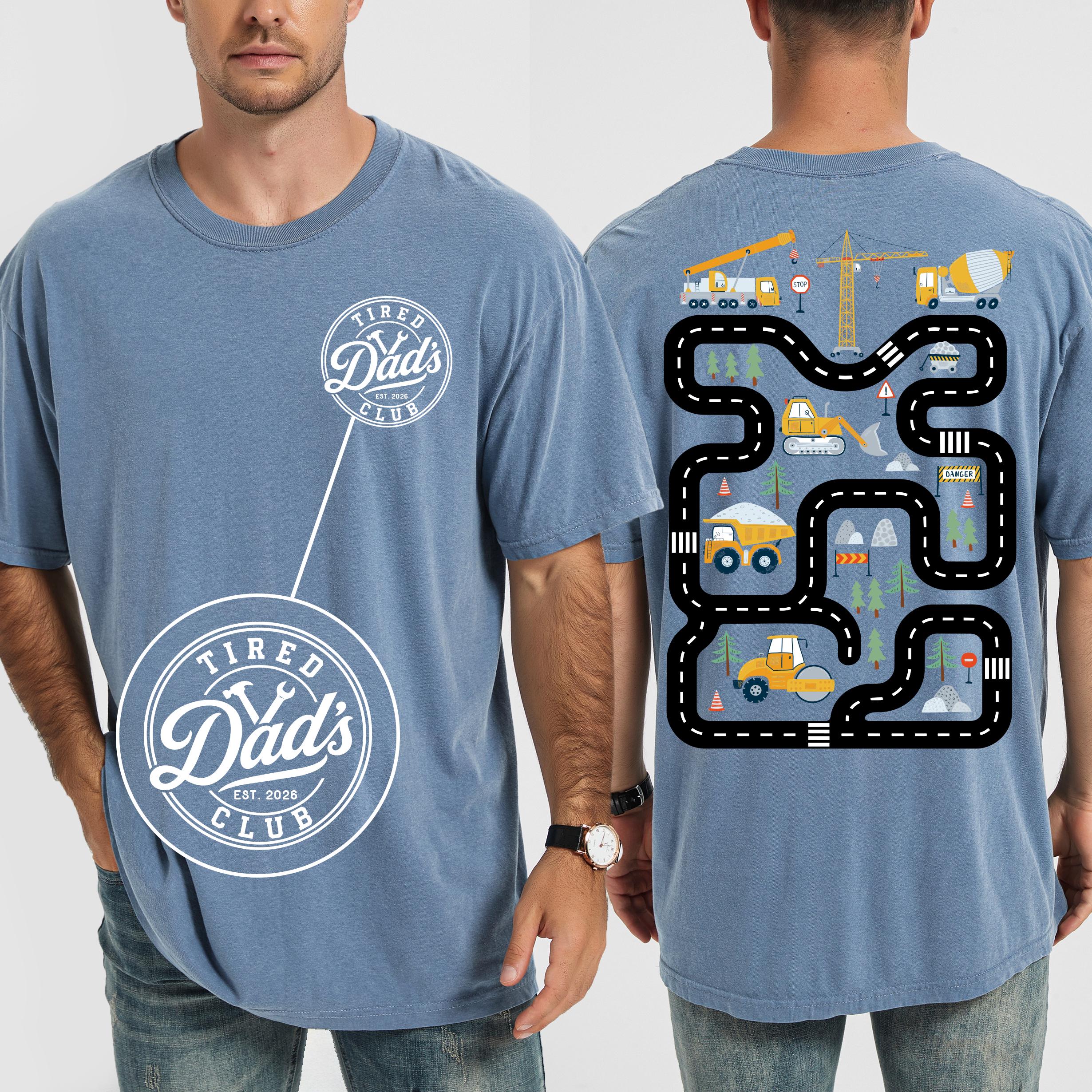 Comfort Colors® Tired Dads Club Shirt, Dad Shirt, Construction Truck Dad Tee, Funny Dad Gift, Car Track Shirt, Fathers Day Gift