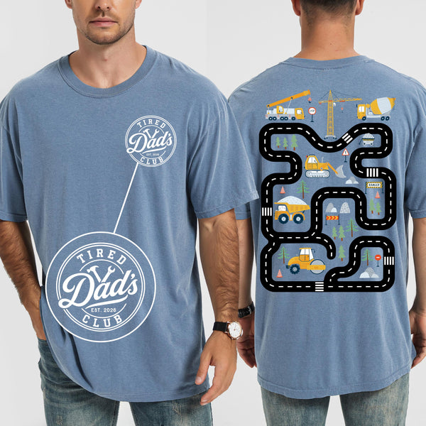 Comfort Colors® Tired Dads Club Shirt, Dad Shirt, Construction Truck Dad Tee, Funny Dad Gift, Car Track Shirt, Fathers Day Gift