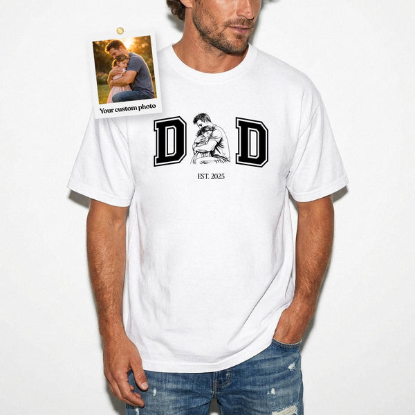 Custom Photo Dad Shirt, Personalized Father Daughter Shirt, Father's Day Gift for Dad, Photo Upload Tee, Dad Est Year Shirt