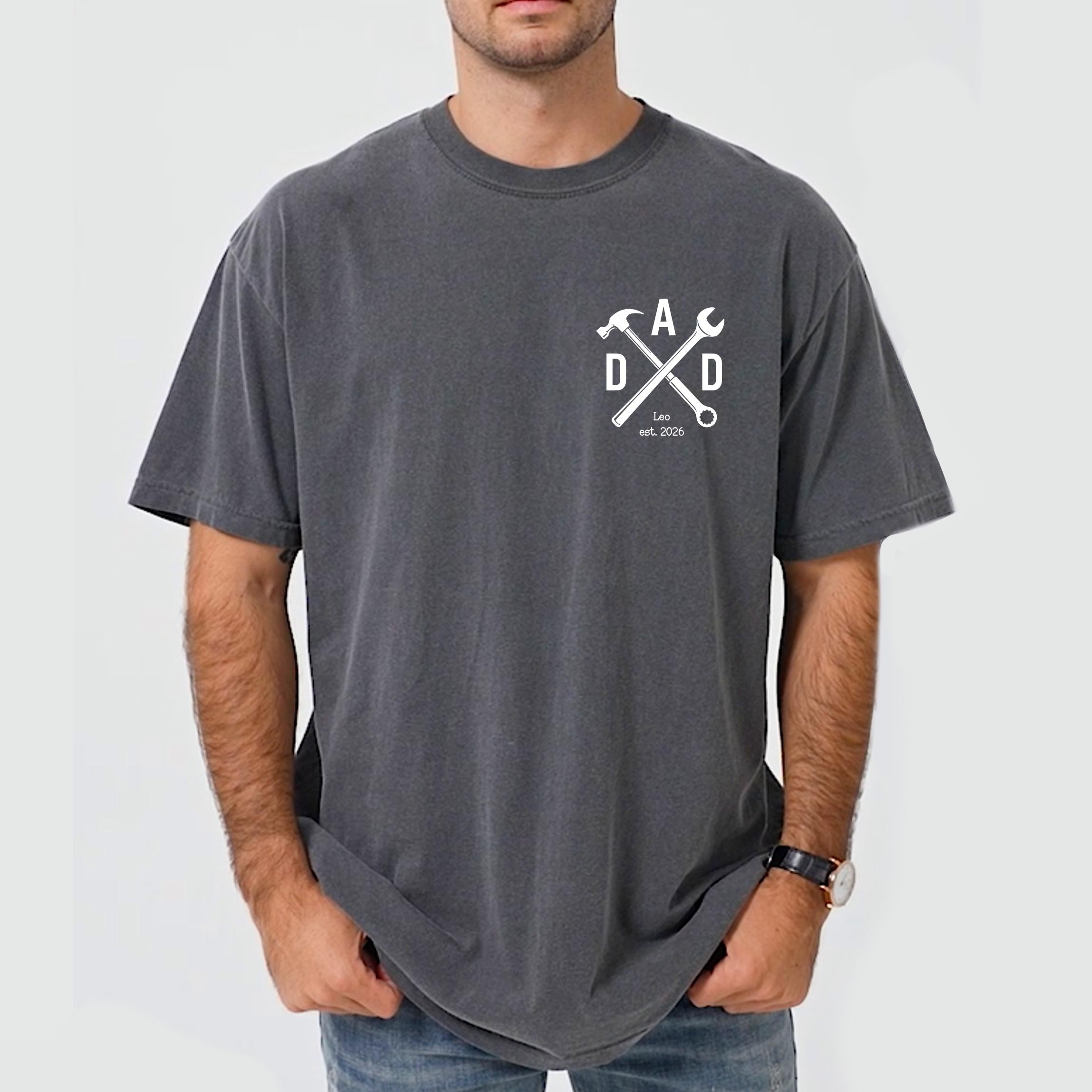 Personalized Dad Shirt, Custom Dad Est Shirt, Daddy Established Tee, Fathers Day Gift, Dad Tool Shirt, New Dad Gift