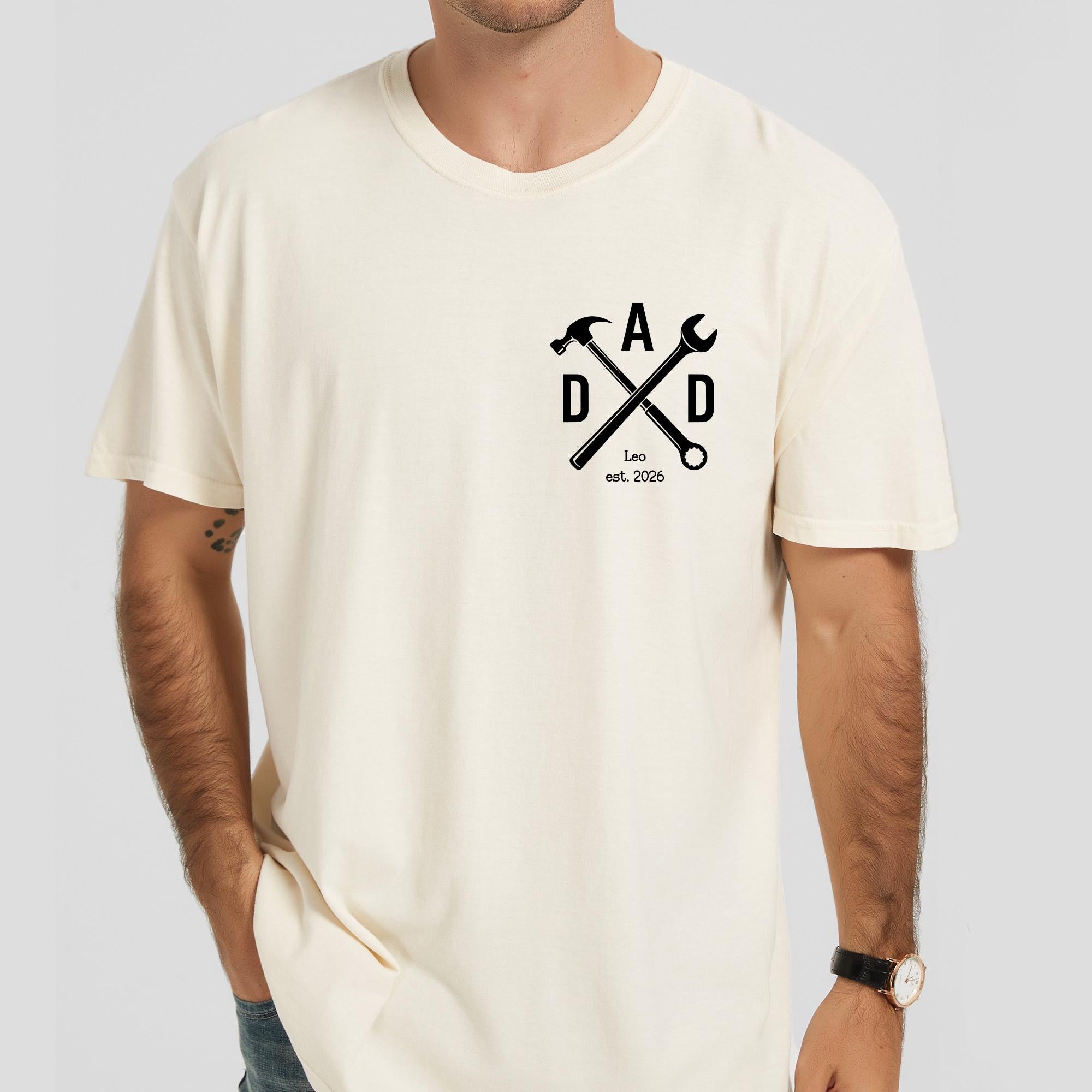 Personalized Dad Shirt, Custom Dad Est Shirt, Daddy Established Tee, Fathers Day Gift, Dad Tool Shirt, New Dad Gift