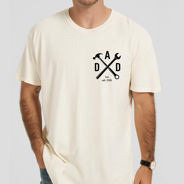Personalized Dad Shirt, Custom Dad Est Shirt, Daddy Established Tee, Fathers Day Gift, Dad Tool Shirt, New Dad Gift
